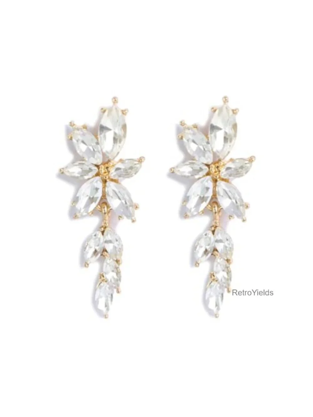 Elegant Rhinestone Dangle Earrings, Hypoallergenic Stainless Steel, Gift for